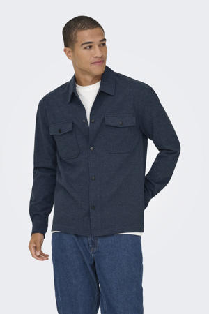 regular casual overhemd donkerblauw
