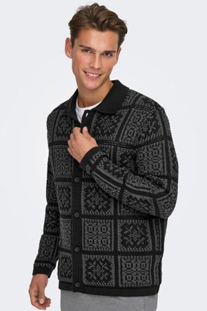 vest gebreid zwart