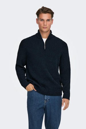 trui grof gebreid donkerblauw
