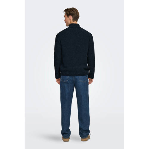 ONLY & SONS trui grof gebreid donkerblauw afbeelding