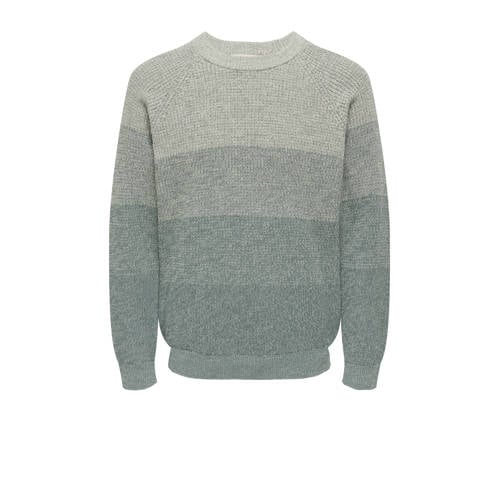 ONLY & SONS gestreepte gebreide trui grijsblauw afbeelding
