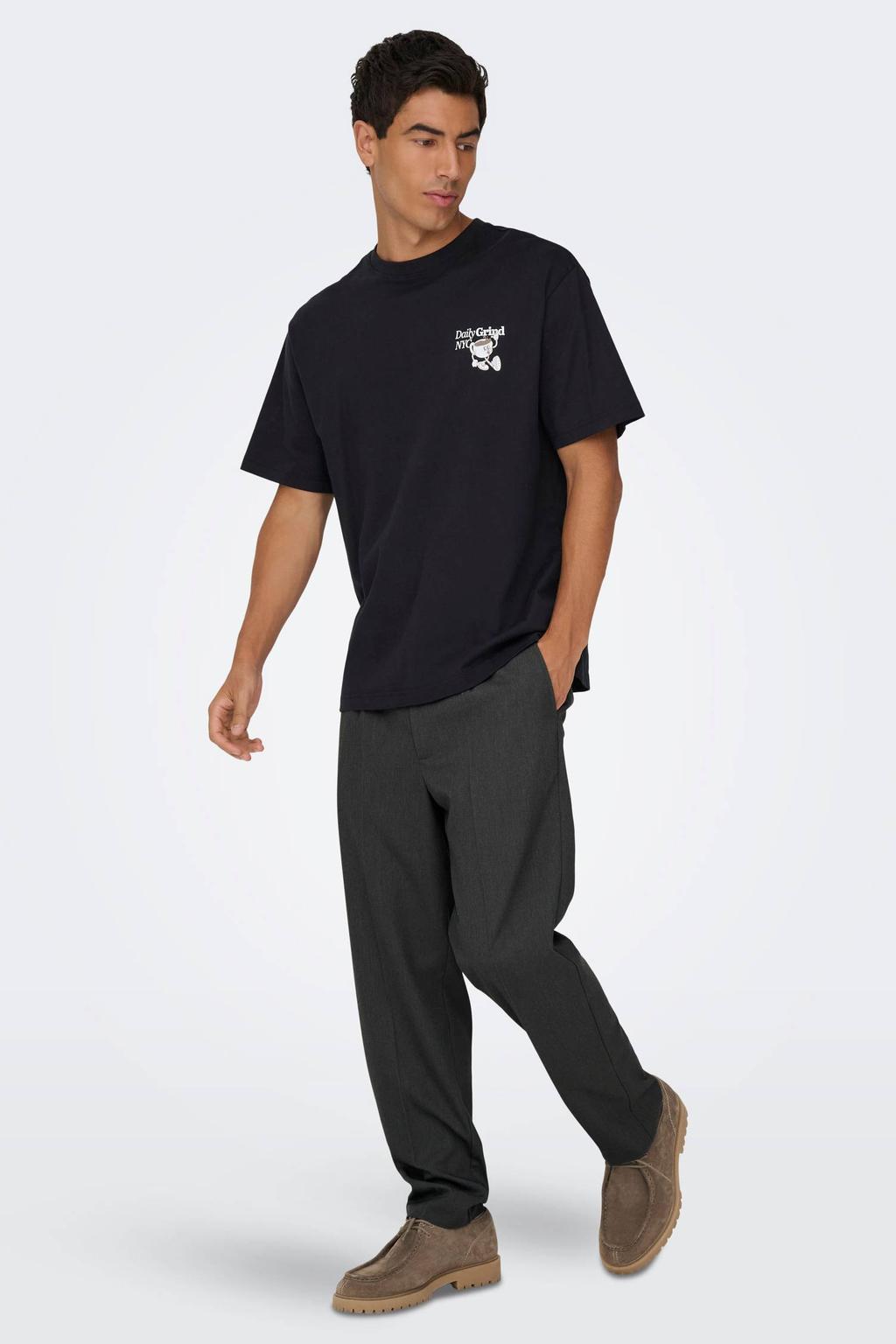 ONLY & SONS ONSMIRO tapered chino antraciet