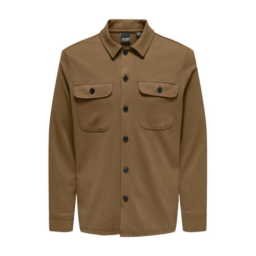 ONLY & SONS overshirt gebreid bruin afbeelding