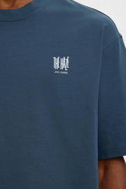 thumbnail: Selected regular T-shirt met backprint blauw