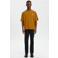 Selected regular T-shirt met backprint oker