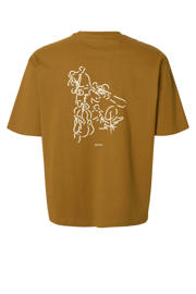 thumbnail: Selected regular T-shirt met backprint oker