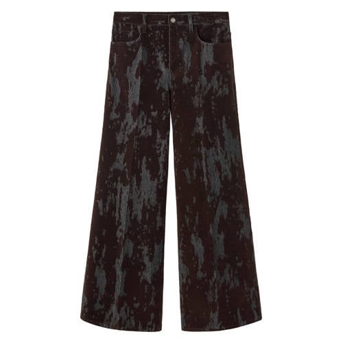 Mango wide leg jeans donkerbruin afbeelding
