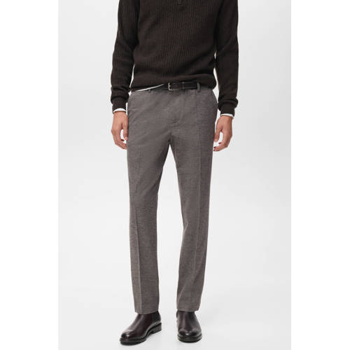 Mango Man slim geruite chino bruin afbeelding