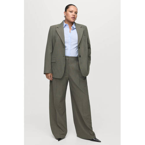 Mango regular blazer groen afbeelding