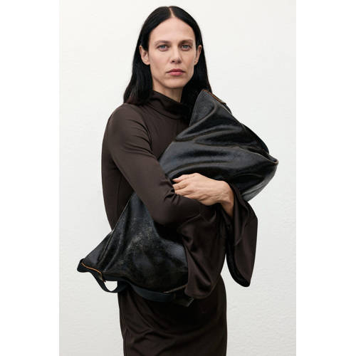 Mango midi jurk donkerbruin afbeelding
