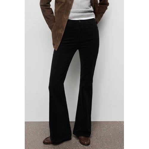 Mango high waist flared jeans black denim afbeelding