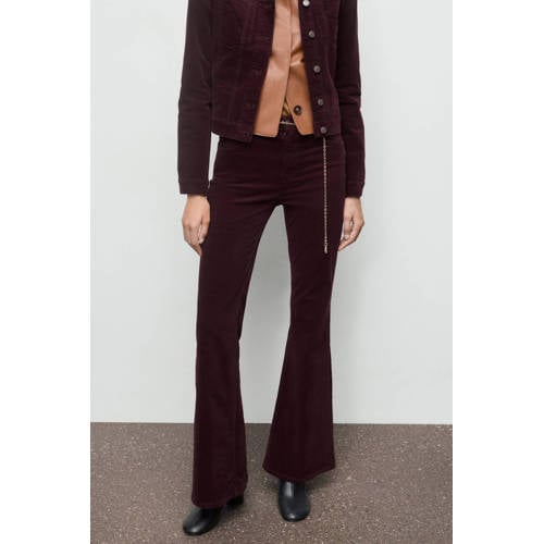 Mango flared jeans donkerrood afbeelding