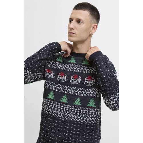 JACK & JONES kersttrui gebreid zwart afbeelding