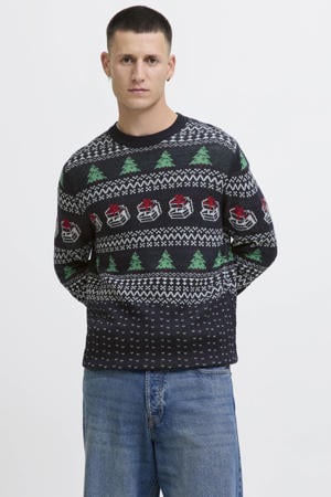 kersttrui gebreid donkerblauw
