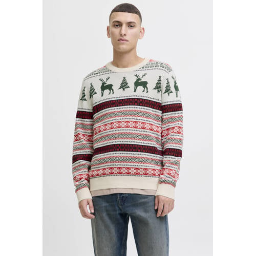 JACK & JONES kersttrui gebreid donkergroen afbeelding