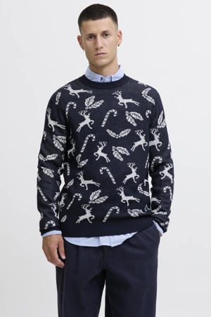 kersttrui gebreid donkerblauw