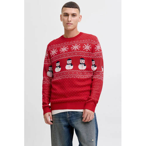JACK & JONES kersttrui gebreid rood afbeelding