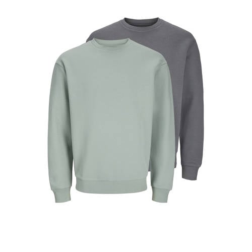 JACK & JONES ESSENTIALS sweater - (set van 12) grijs/groen afbeelding