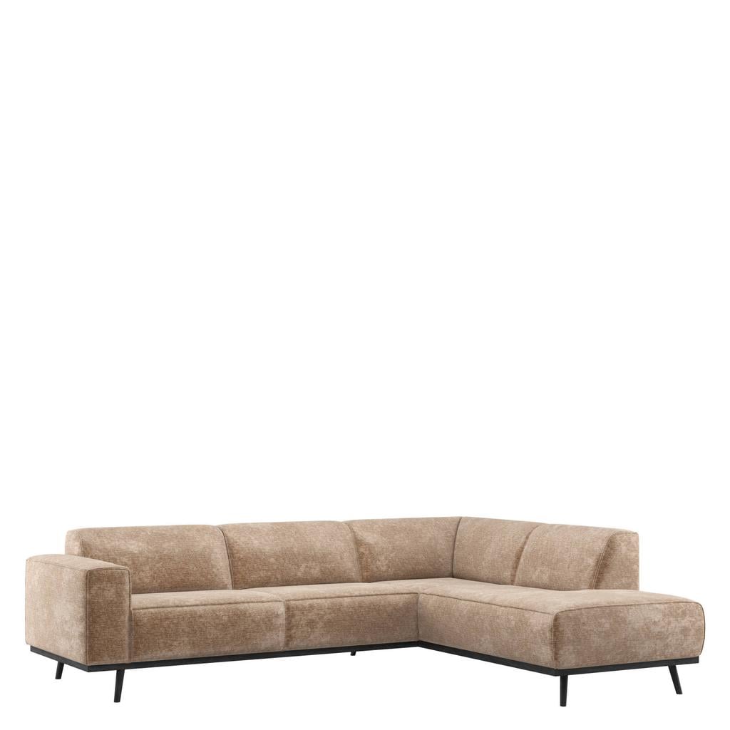 WOOOD WOOOD Statement Hoekbank Rechts - Ecoleer - Cognac - 77x274x210