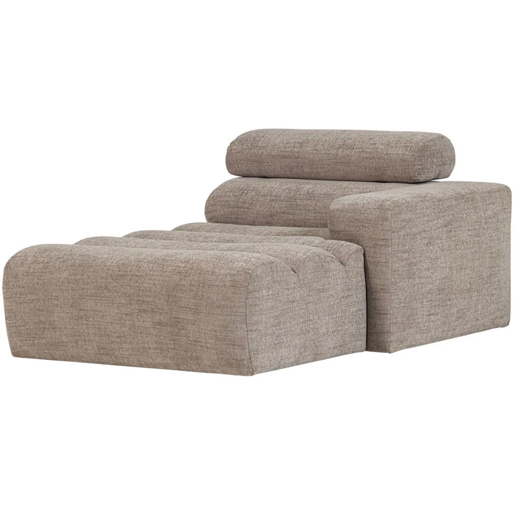 WOOOD WOOOD Novi Chaise Longue Element Arm Rechts - Polyester - Taupe