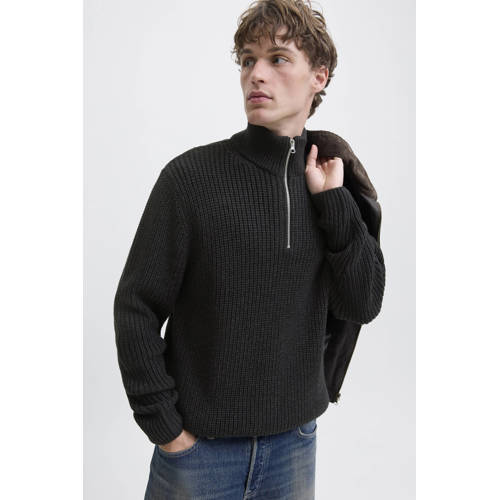 JACK & JONES ORIGINALS trui grof gebreid zwart afbeelding