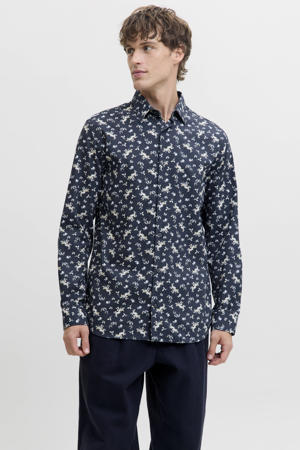 regular casual overhemd donkerblauw
