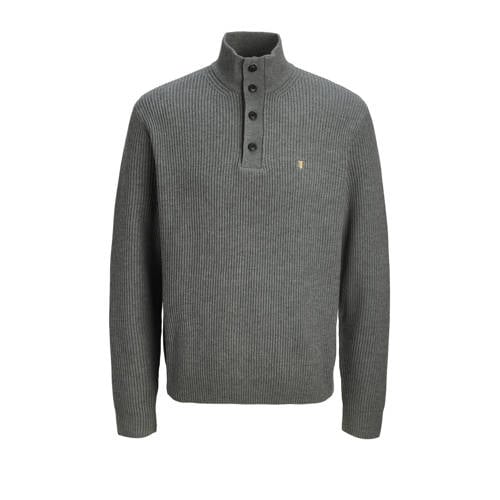 JACK & JONES PREMIUM trui rib gebreid grijs afbeelding
