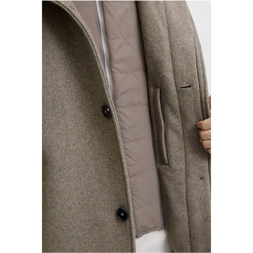 JACK & JONES PREMIUM manteljas met wol grijsbruin afbeelding