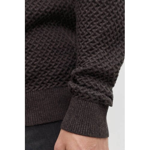 JACK & JONES PREMIUM pullover gebreid donkerbruin afbeelding
