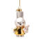 Vondels kerstornament glas Nijntje baby goud met beer H11cm