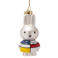 Vondels kerstornament glas Nijntje met Mondriaanjurk H11cm