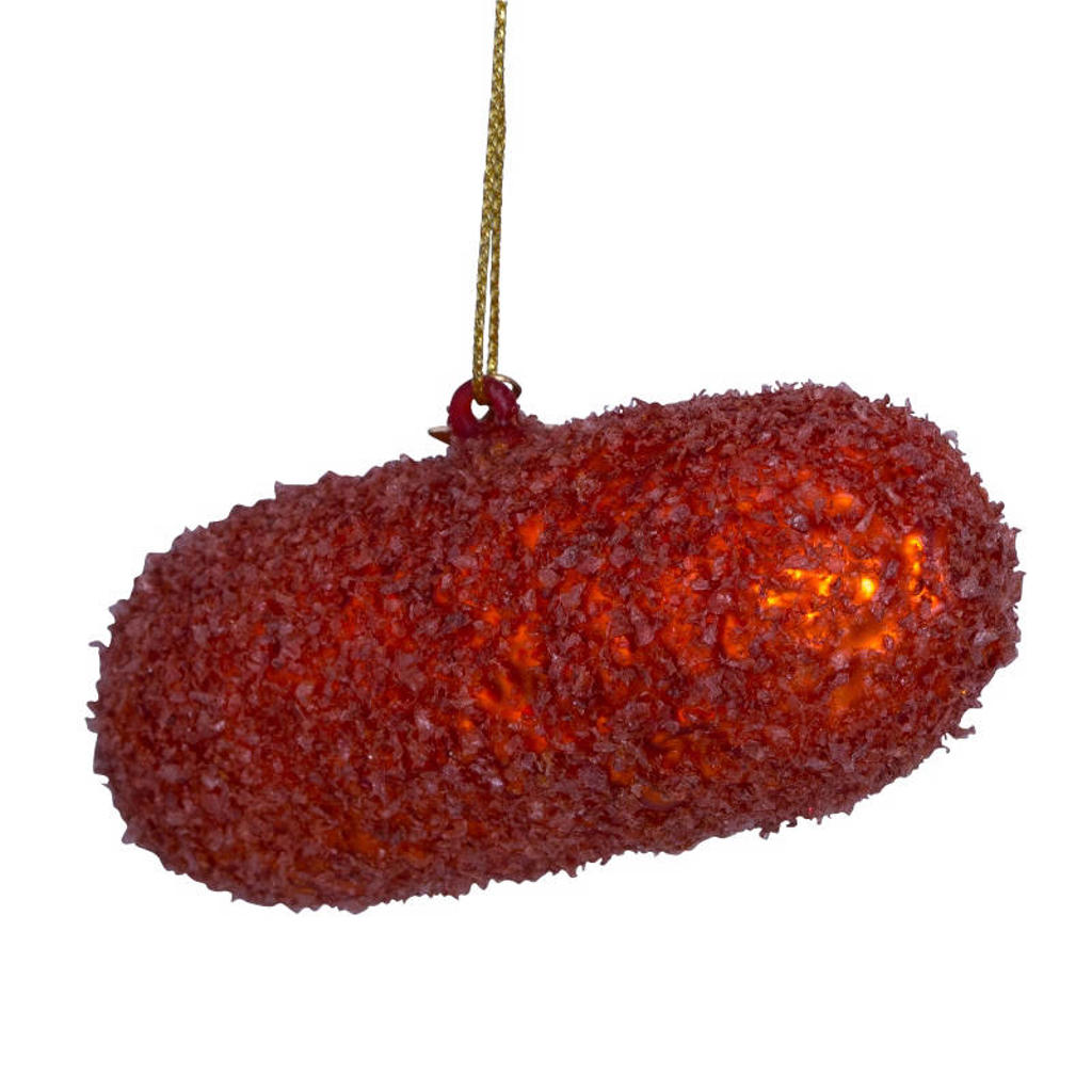 Vondels kerstornament glas Nederlandse kroket H10cm