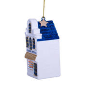 thumbnail: Vondels kerstornament glas wit grachtenhuis kaaswinkel H9cm