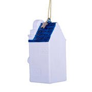 thumbnail: Vondels kerstornament glas wit grachtenhuis kaaswinkel H9cm