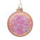 Vondels kerstornament glas roze/wit Nederlands beschuitje H8.5cm