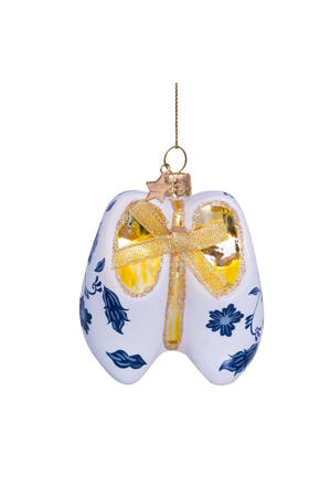 kerstornament glas Delftse blauwe klompen H8cm
