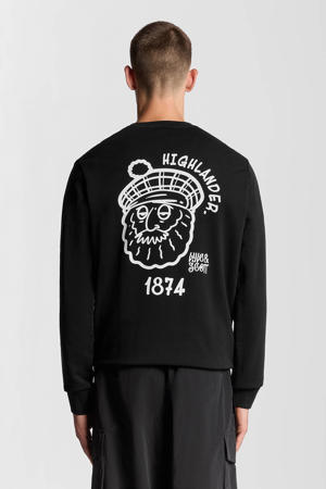 sweater met backprint zwart