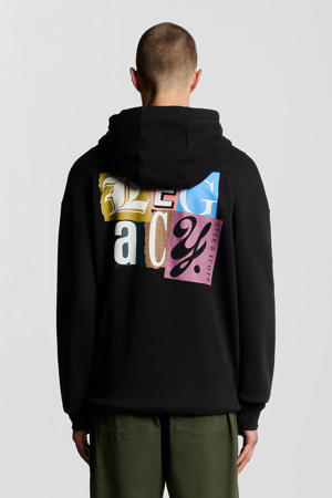 hoodie met backprint zwart