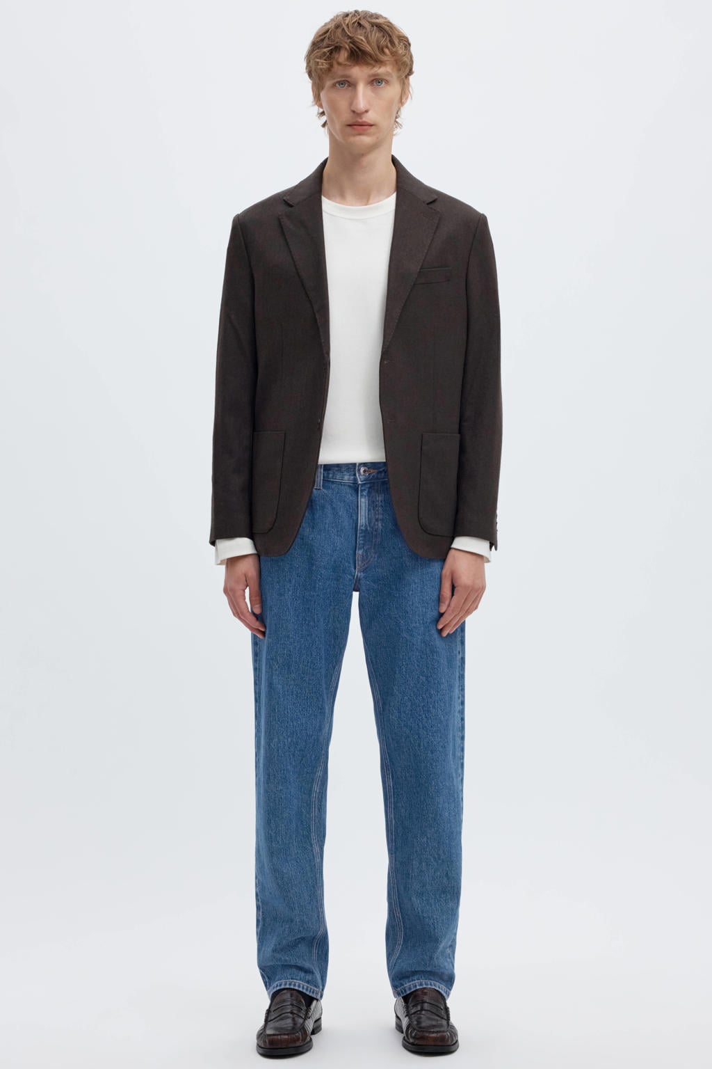 Selected BEN KORI straight leg jeans medium blue denim