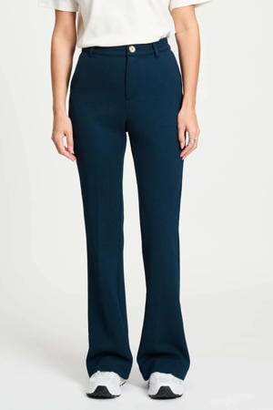 flared high waist flared broek donkerblauw