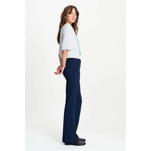 POM Amsterdam flared high waist flared broek donkerblauw afbeelding