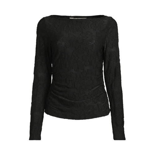 Ruby semi-transparante top met textuur zwart afbeelding