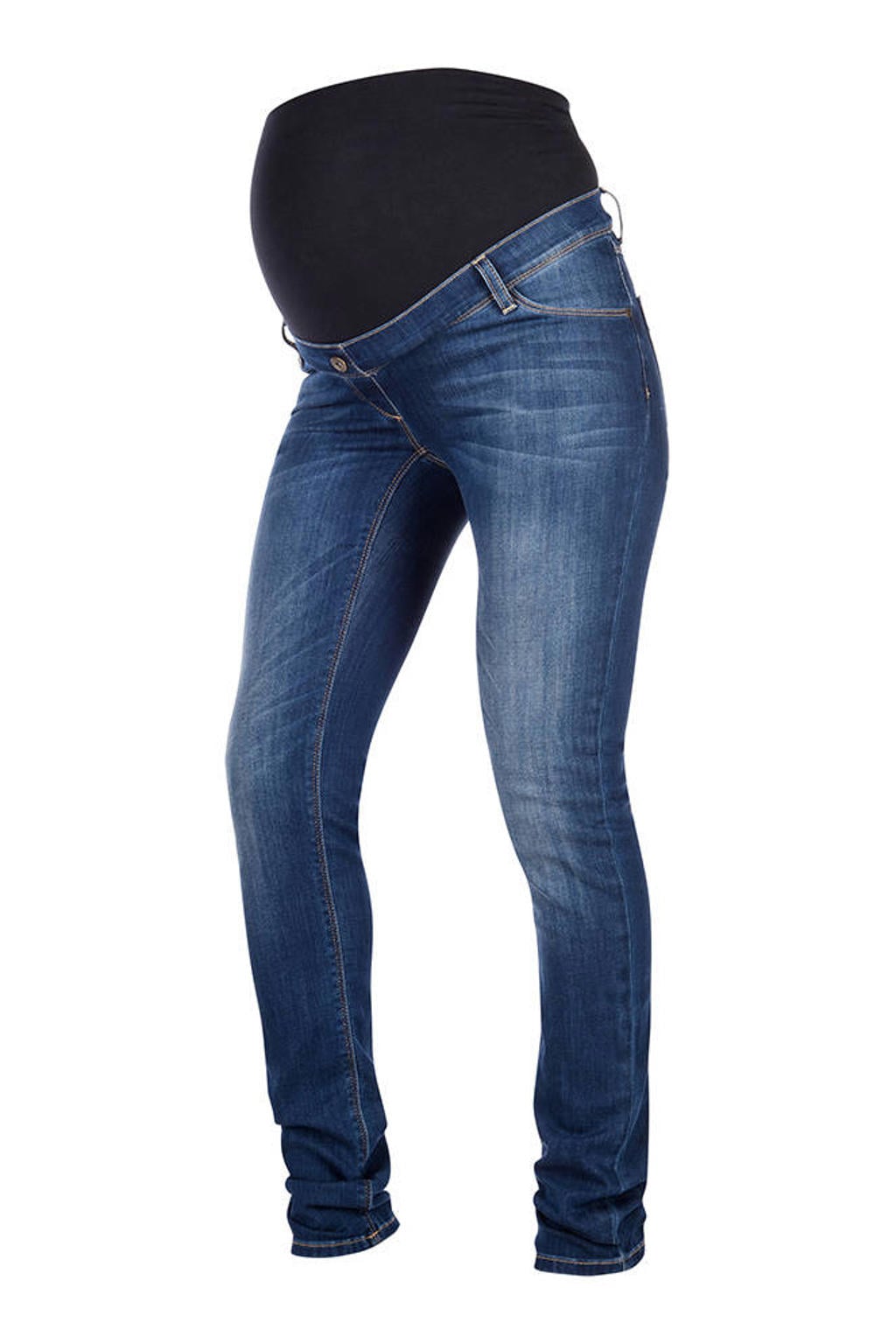 Medium blue denim dames LOVE2WAIT high waist zwangerschaps skinny jeans Plus van denim met effen