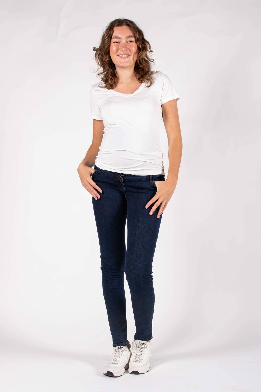 Medium blue denim dames LOVE2WAIT high waist zwangerschaps skinny jeans Plus van denim met effen