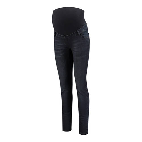 LOVE2WAIT high waist zwangerschaps skinny jeans dark blue denim afbeelding