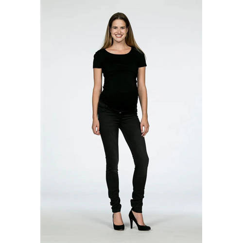LOVE2WAIT high waist zwangerschaps skinny jeans black denim afbeelding