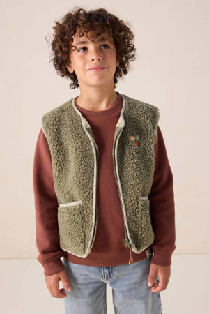 teddy gilet donkergroen