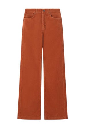 wide leg high waist broek bruin