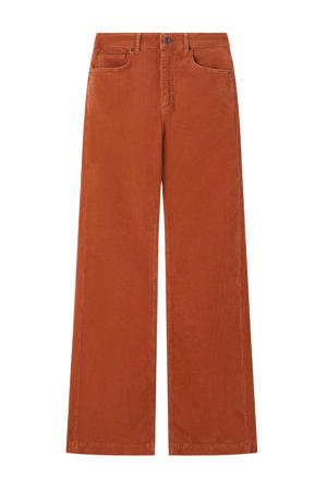 wide leg high waist broek bruin