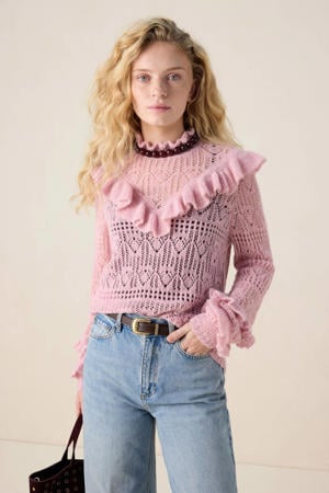 gebreide trui roze